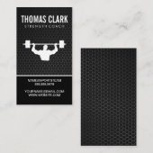 スポーツ競技トレーナーのメタリックバックグラウンド 名刺 (正面/裏面)