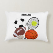 スポーツ競技パーソナライズされた球名 アクセントクッション (裏面)