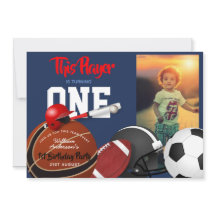 スポーツ第1期バースデーベースボールサッカー招待状