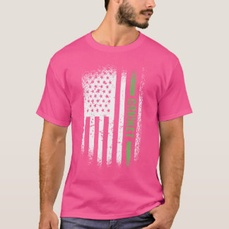 スポーツ米国国旗のクリケット Tシャツ