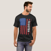 スポーツ米国国旗のスクーター3 Tシャツ (正面フル)