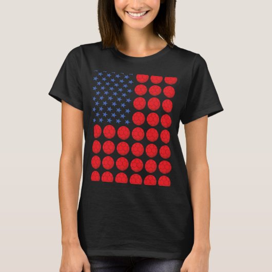 スポーツ米国国旗のハンドボール6 Tシャツ (正面)