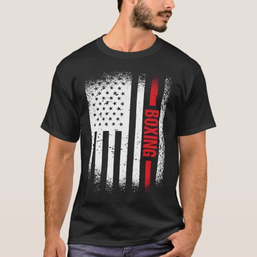 スポーツ米国国旗のボクシング3 Tシャツ (正面)