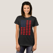 スポーツ米国国旗のレスリング3 Tシャツ (正面フル)