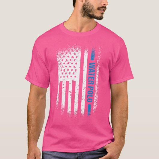スポーツ米国国旗の水球 Tシャツ (正面)
