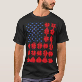 スポーツ米国国旗アメリカンフットボール2 Tシャツ