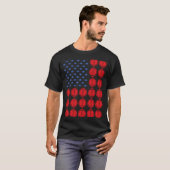 スポーツ米国国旗アメリカンフットボール2 Tシャツ (正面フル)