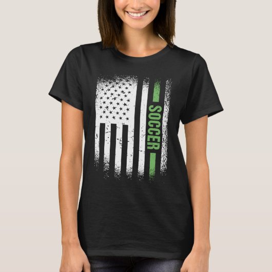 スポーツ米国国旗サッカー4 Tシャツ (正面)