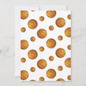 スポーツ素朴ボーイバスケットボール赤ちゃんシャワー 招待状 (裏面)