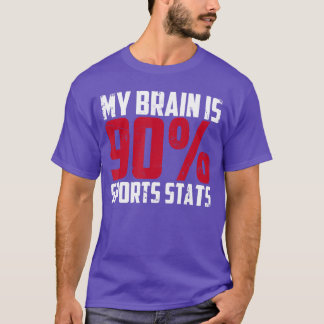 スポーツ統計90%の脳を持つアスリート スポーツジャーナル Tシャツ