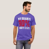 スポーツ統計90%の脳を持つアスリート スポーツジャーナル Tシャツ (正面フル)
