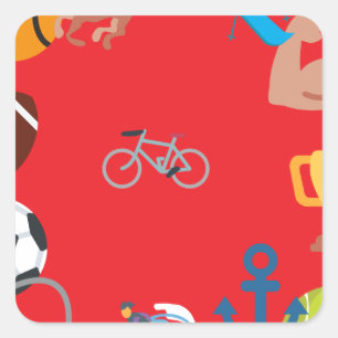スポーツ絵文字 スクエアシール