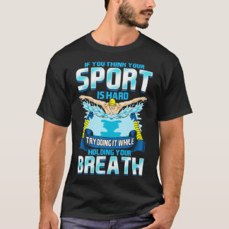 スポーツ考え懸命は息を呑むようにするのだ Tシャツ