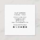 スポーツ耐久フィットネスジムパーソナルトレーナー スクエア名刺 (裏面)