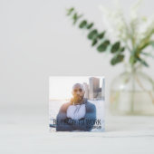 スポーツ耐久フィットネスジムパーソナルトレーナー スクエア名刺 (スタンド正面)