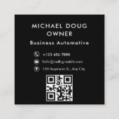 スポーツ自動詳細車の清掃修理QRコード スクエア名刺 (裏面)