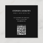 スポーツ自動詳細車の清掃修理QRコード スクエア名刺 (裏面)