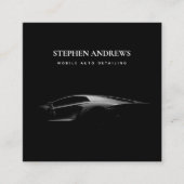 スポーツ自動詳細車の清掃修理QRコード スクエア名刺 (正面)