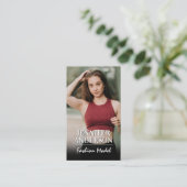 スポーツ衣服名刺の女性モデル 名刺 (スタンド正面)