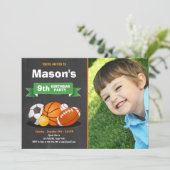 スポーツ誕生日の招待パーティーボーイズすべてのスター 招待状 (スタンド正面)