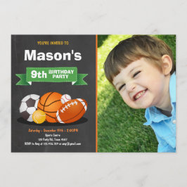 スポーツ誕生日の招待パーティーボーイズすべてのスター 招待状