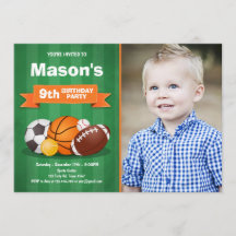 スポーツ誕生日の招待パーティーボーイズオールスター