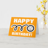 スポーツ誕生日グリーティングカード |バレーボールデザイン カード (黄色い花)