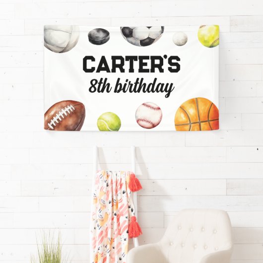 スポーツ誕生日バナー背景 横断幕 (インサイチュ)