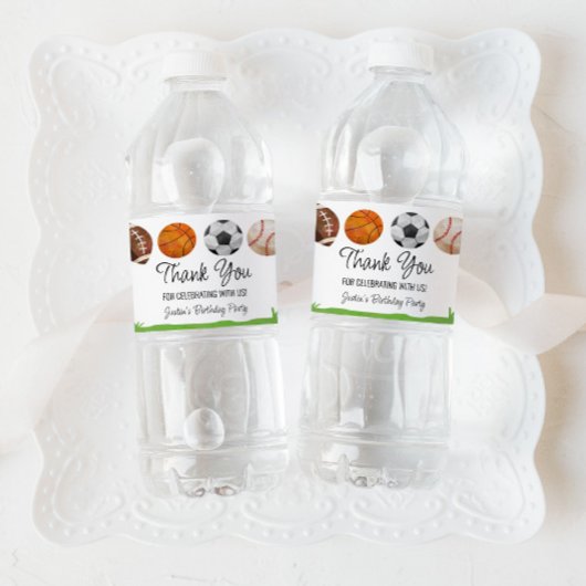 スポーツ誕生日パーティーのお気に入り ペットボトルラベル