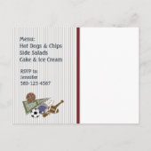 スポーツ誕生日パーティーの招待 インビテーションポストカード (裏面)