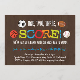 スポーツ誕生日パーティーの最終点招待 招待状