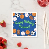 スポーツ誕生日パーティーキッズかわいい スタンダードカクテルナプキン (インサイチュ)