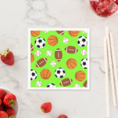 スポーツ誕生日パーティーキッズかわいい スタンダードカクテルナプキン (インサイチュ)