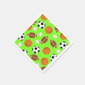 スポーツ誕生日パーティーキッズかわいい スタンダードカクテルナプキン (角)