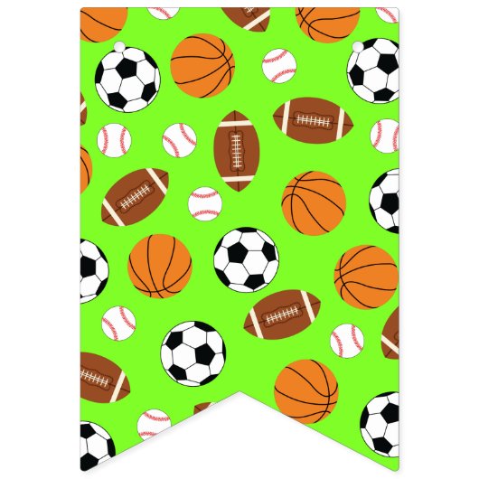 スポーツ誕生日パーティーキッズかわいい バンティングフラッグ (第1の旗)