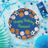 スポーツ誕生日パーティーキッズかわいい ペーパープレート (パーティー)