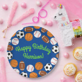 スポーツ誕生日パーティーキッズかわいい ペーパープレート (パーティー)