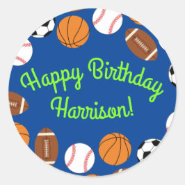 スポーツ誕生日パーティーキッズかわいい ラウンドシール
