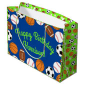 スポーツ誕生日パーティーキッズかわいい ラージペーパーバッグ (裏面アングル)