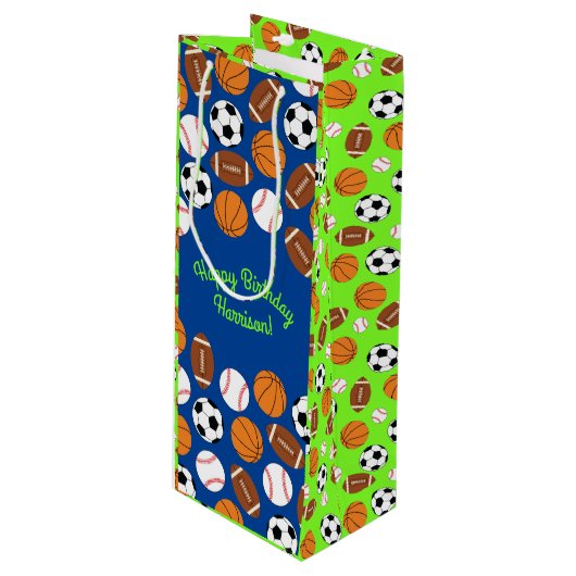 スポーツ誕生日パーティーキッズかわいい ワインギフトバッグ (正面アングル)