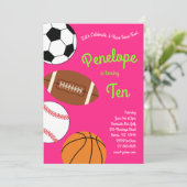 スポーツ誕生日パーティーキッズかわいい 招待状 (スタンド正面)