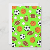 スポーツ誕生日パーティーキッズかわいい 招待状 (裏面)