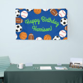 スポーツ誕生日パーティーキッズかわいい 横断幕 (トレードショー)