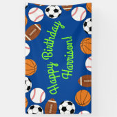 スポーツ誕生日パーティーキッズかわいい 横断幕 (縦)