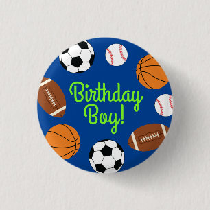 スポーツ誕生日パーティーキッズかわいい 缶バッジ