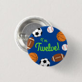 スポーツ誕生日パーティーキッズかわいい 缶バッジ (正面&裏面)