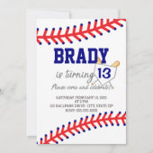 スポーツ誕生日パーティーボーイベースボールテーマ 招待状 (正面)