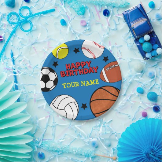 スポーツ誕生日パーティー – パーソナライズされた紙プレート ペーパープレート (パーティー)