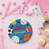 スポーツ誕生日パーティー – パーソナライズされた紙プレート ペーパープレート (パーティー)