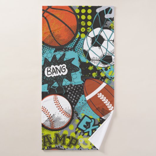 スポーツ誕生日パーティーIスポーツボール バスタオル (バスタオル)